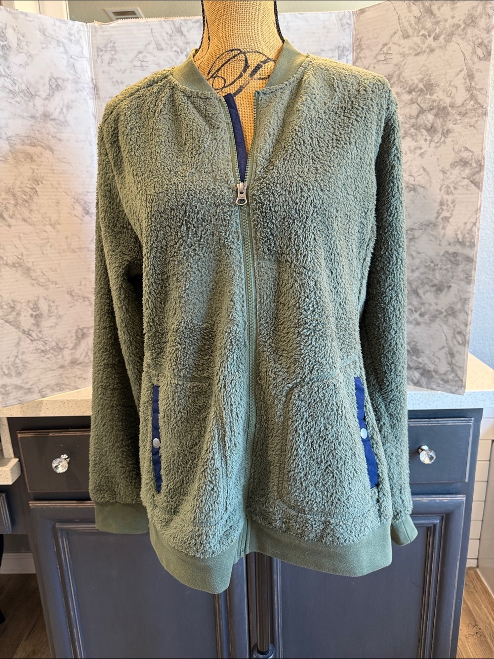 Marmot Olive Sherpa Fleece Jacket